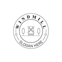 Windmill circular logo vector