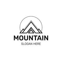 Mountain logo with title and slogan vector