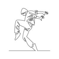 continuous mono line drawing of abstract dancing pose vector