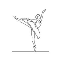 continuous mono line drawing of abstract ballerina vector