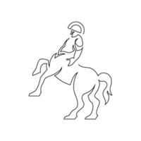 continuous mono line drawing of abstract centaur vector