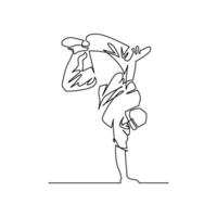 continuous mono line drawing of abstract break dance vector