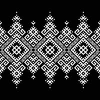 White abstract native American ethnic diamond-shaped geometric seamless pattern on black. Designed for decoration, textile, fabric prints, and other digital printings vector