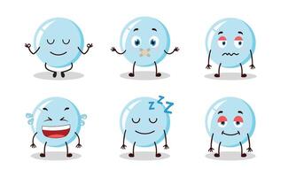 funny bubble cartoon with so many different expressions characterillustration vector