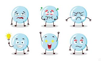 funny bubble cartoon with different expressions illustration vector