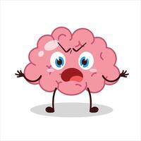 Cute why expression of brain cartoon character vector