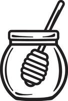 Honey jar clean simple icon outline black vector