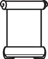 Old paper scroll clean simple icon outline black vector