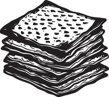 Passover matzos clean simple silhouette black vector