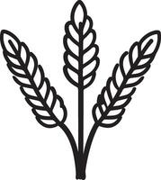 wheat clean simple icon outline black vector