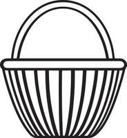 Purim basket clean simple linear outline black vector