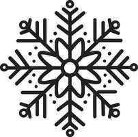 Chistmas Snowflake clean simple icon outline black vector