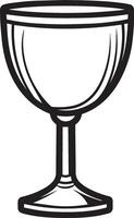 Goblet clean simple linear outline black vector