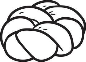 Challah Bread clean simple linear outline black vector