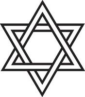 Symbol Star of David clean simple linear outline black vector