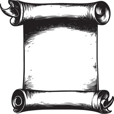 Old vintage scroll clean simple icon outline black