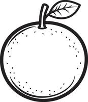 orange fruit clean simple linear outline black vector