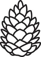 Pine cone clean simple icon outline black vector