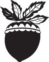 acorn clean simple silhouette black vector