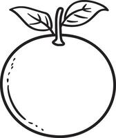 orange fruit clean simple linear outline black vector