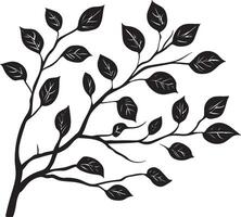 Autumn branch clean simple icon outline black vector