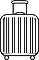 a black and white illustration of a suitcase vector