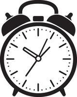 Alarm clock clean simple linear outline black vector