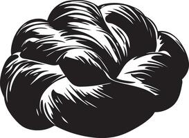 Challah Bread clean simple silhouette black vector
