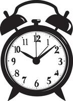 Alarm clock clean simple silhouette black vector