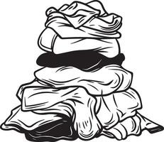 a pile of clothes on a white background vector