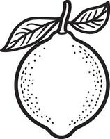 lemon clean simple linear outline black vector