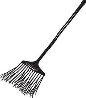 Rake clean simple silhouette black vector