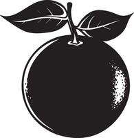 orange fruit clean simple silhouette black vector
