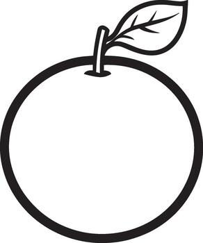 naranja Fruta limpiar sencillo icono contorno negro vector