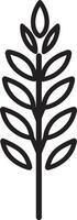 Wheat ear clean simple icon outline black vector
