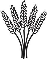 Bunch of wheat ears clean simple icon outline black vector