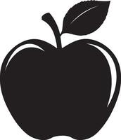 Apple fruit clean simple icon silhouette black vector