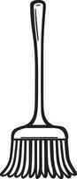 Rake clean simple linear outline black vector