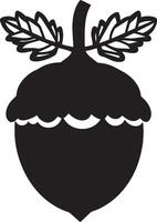 acorn clean simple icon silhouette black vector