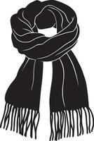Wool knitted scarf clean simple icon silhouette black vector