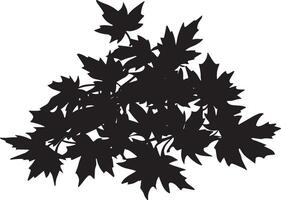 Pile of maple leaves clean simple icon silhouette black vector