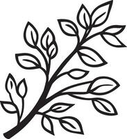Autumn branch clean simple icon outline black vector