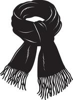 Wool knitted scarf clean simple silhouette black vector