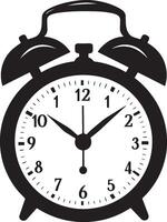 Alarm clock clean simple icon silhouette black vector