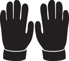 Pair of woolen gloves clean simple icon silhouette black vector