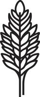 Wheat ear clean simple linear outline black vector