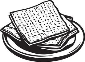 Passover matzos clean simple icon silhouette black vector