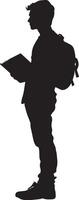 a silhouette of a man with a backpack vector