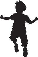 silhouette of a child jumping vector