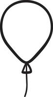 balloon clean simple linear outline black vector